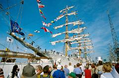 magnificent ships visit Amsterdam harbour at Sail, a five-yearly event