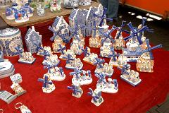 Delft Blue windmills, Delftware, earthenware at a souvenir shop