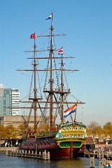 Replica of the Amsterdam, moored near the Scheepvaartmuseum (Shipping Museum)