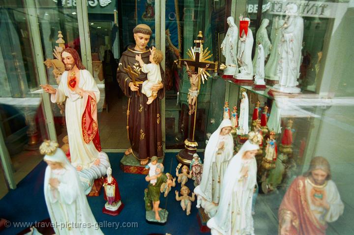 religious trinkets in a pilgrim shop, Braga