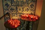 candles and Azulejos (tiles) in the Ingreja de Santa Maria church, Obidos