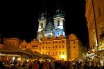 the Church of Our Lady before Tyn at night
