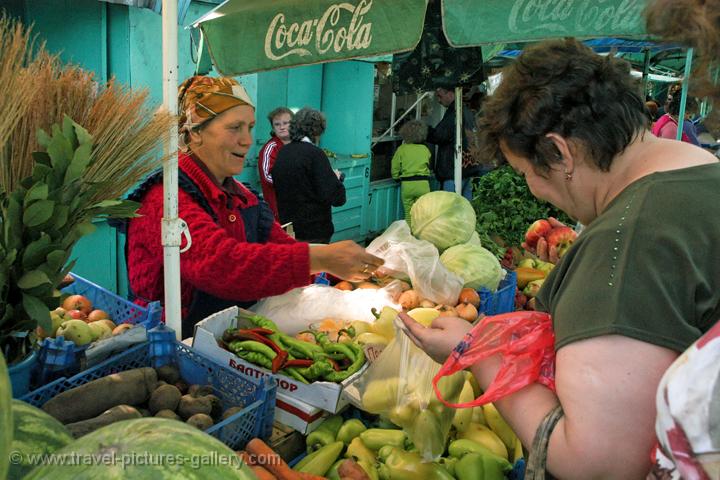fresh vegetables at Novgorod market