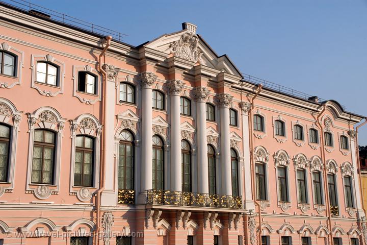 the Stroganov Palace houses a museum dedicated to the Romanov Dynasty