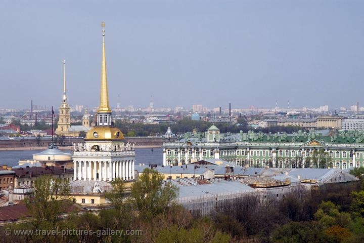 the Admiralty, Peter and Paul Cathedral and Winter Palace from St. Isaacs Church