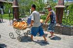 boys delivering bread, Shymkent