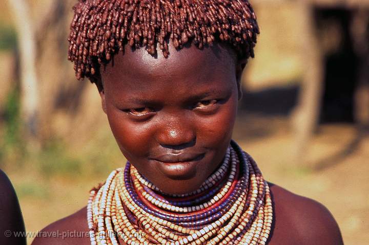 Lower Omo Valley, Karo tribe girl, Dus village