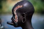 Omo Valley, Mursi woman wearing a lip plate