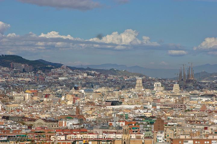 view of the city from Montjuic
