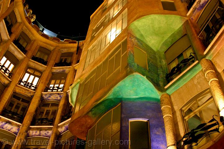 courtyard of Casa Mila (or Milo), (Pedrera) by Antoni Gaudi