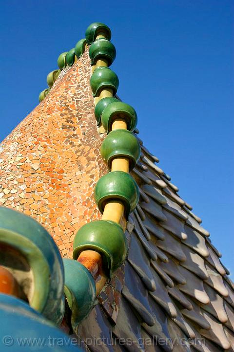 detail on the roof of Casa Batlo (Gaudi)