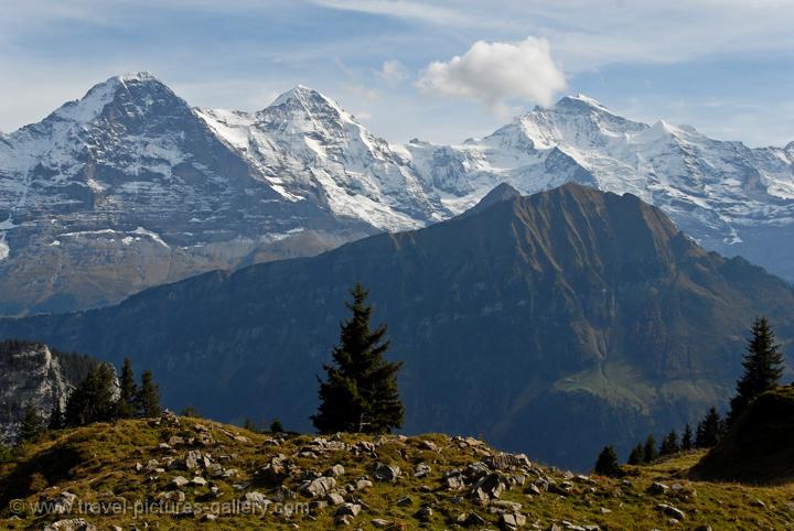 Eiger, Monch, Jungfrau on the Grindelwald from Schynige Platte walk