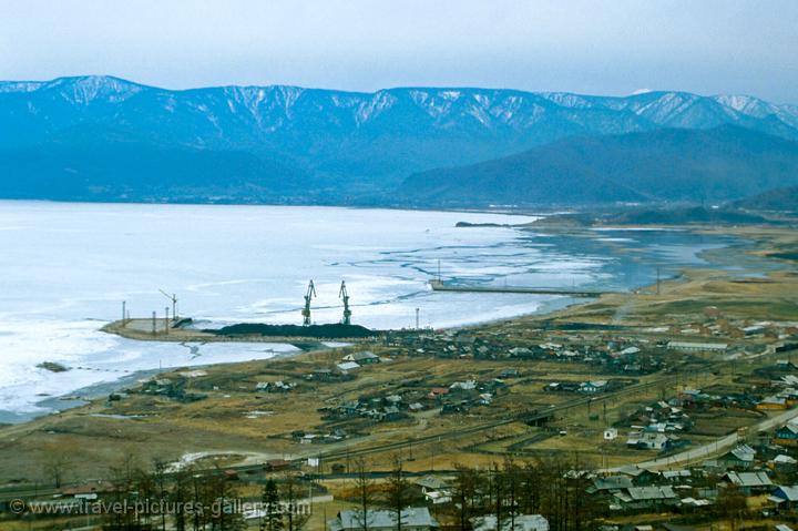 harbour on the southern tip of icy Lake Baikal