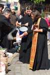 Kyiv, Kiev, St Michael's Monastery, priests blessing at the Easter celebration