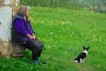 a woman and cat, Carpathians