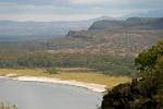 view of the lake and hills from Baboon Cliff