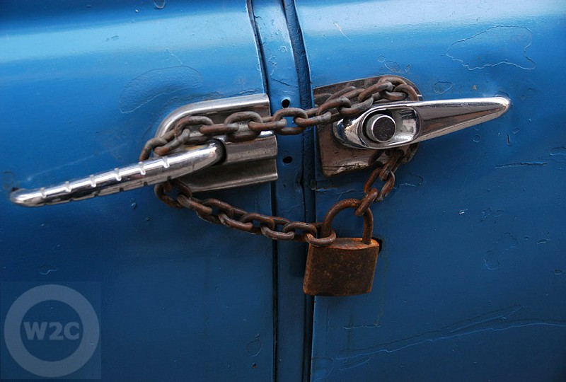 Cuba, vintage car lock, Havana