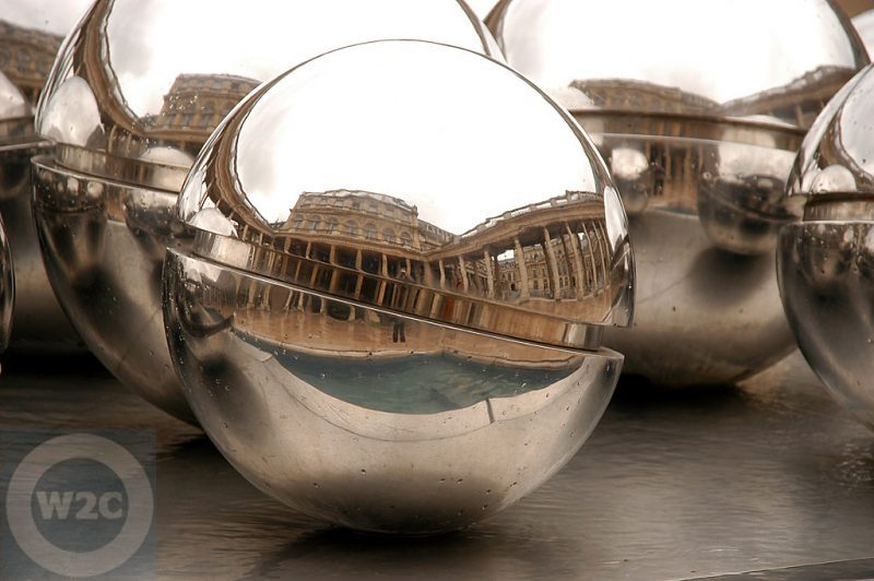 France - Paris - Jeu des Boules, art at the Palais Royale