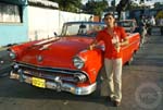 Cuba - vintage car, macho guy, looking cool, Santiago de Cuba