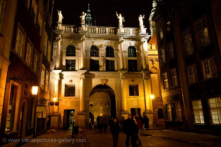 the Golden Gate on Dluga Street, by night