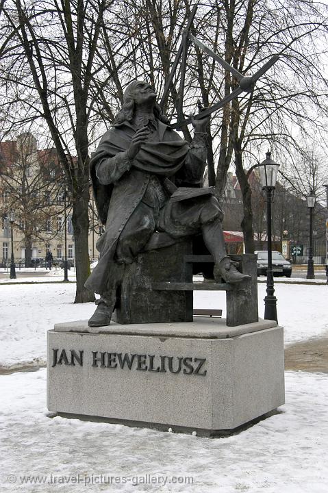 statue of the 17th century astronomer Jan Havelius (Heweliusz)