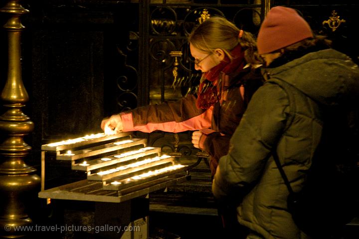 burning candles at St Mary's Church
