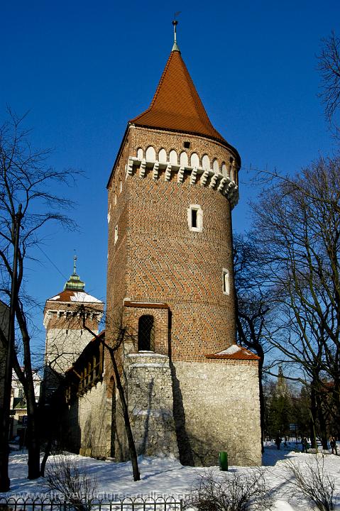 the old town wall and Florian Gate