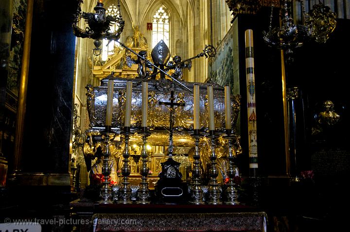 a saint's tomb in Wawel Cathderal