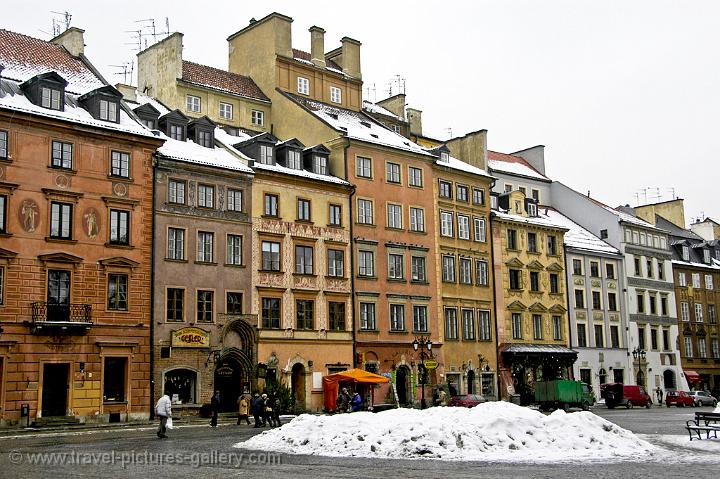 houses on the Old Town Square, restored after WW II