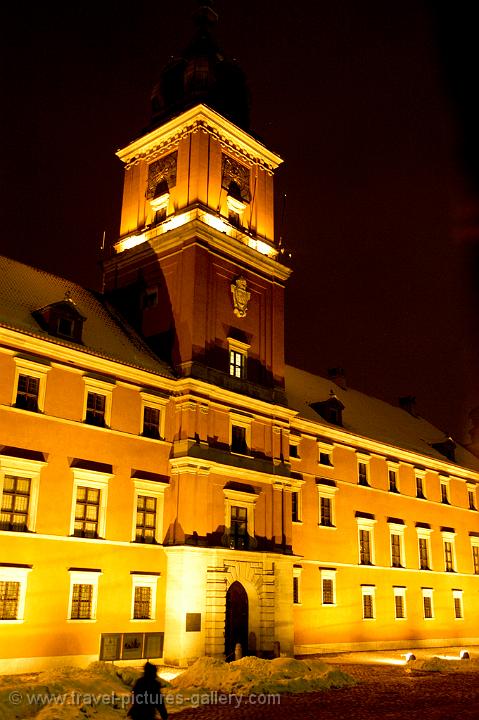 the Royal castle at night