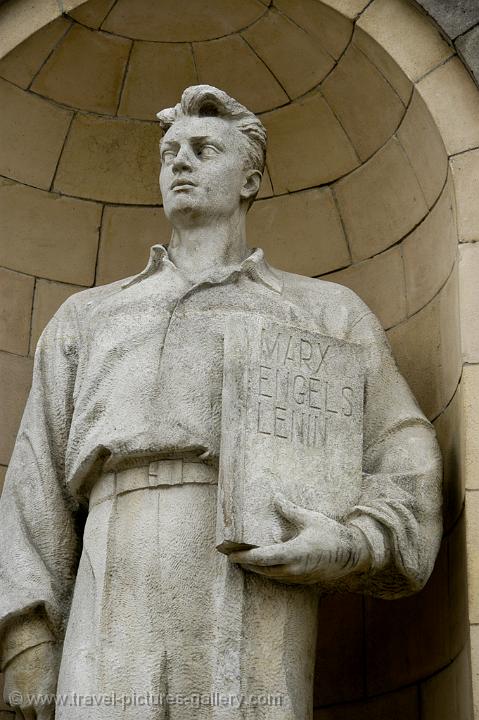 communist era sculpture, Palace of Culture and Science