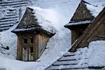 wooden house, lot's of snow