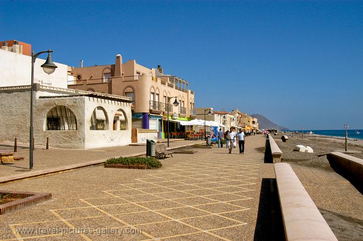 beach and boulevard in El Cabo de Gata Village