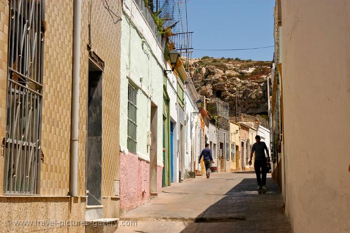 narrow streets of the old town of Almeria