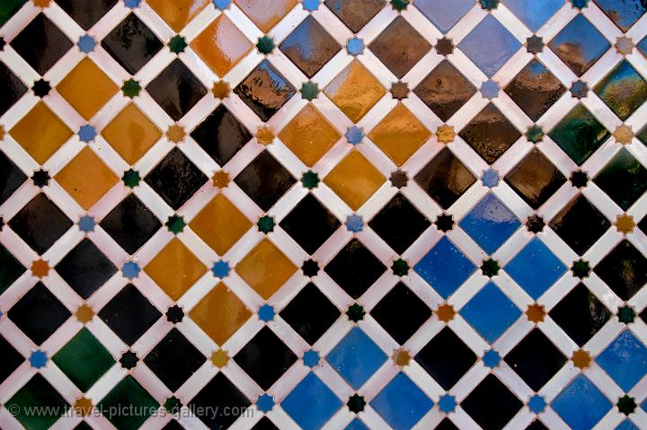 intricate tilework, Alhambra, Nasrid Palace