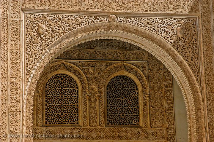 stucco wall, Moorish, Mudejar style, Nasrid Palace