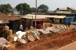 cane furniture at a roadside stall